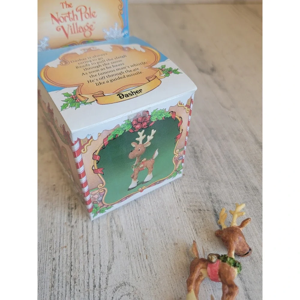 Enesco Dasher reindeer North Pole Village vintage accessory Xmas figure